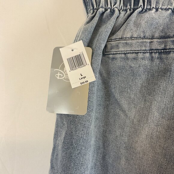 Disney Her Universe Jeans L Blue Paperbag Tie Waist Tapered Leg Minnie Mouse New - Picture 11 of 12